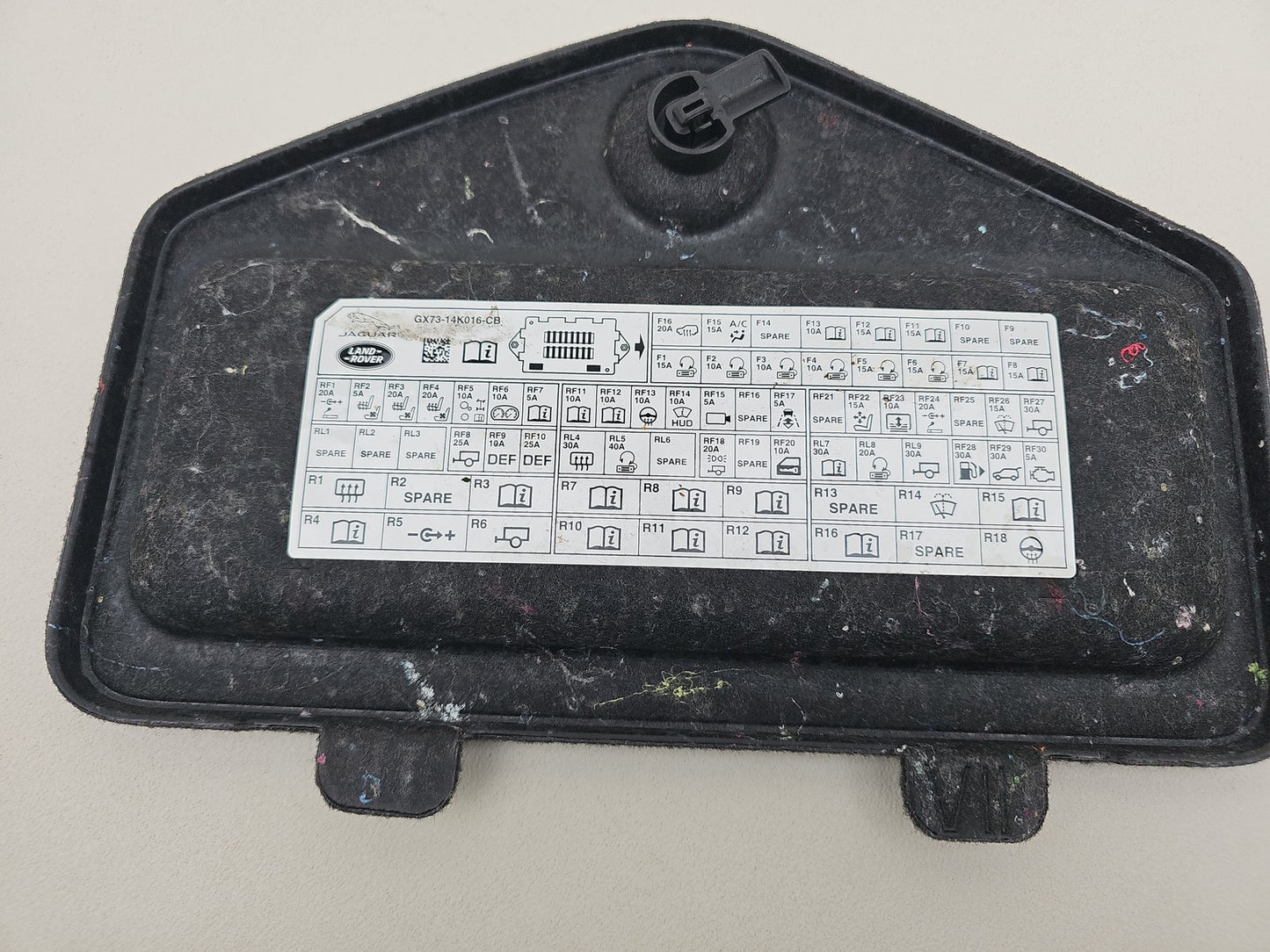 JAGUAR XE X760 2015 2.0 D RHD REAR BOOT RIGHT SIDE FUSE BOX COVER GX73-14K016-CB