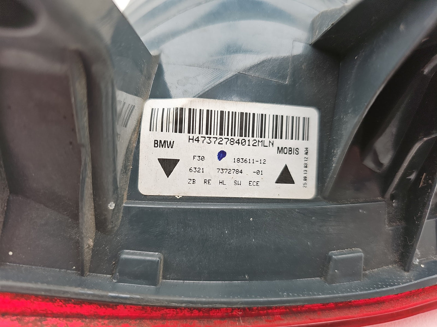 2014 BMW 320I LUXURY AUTO Lamp Assembly Rear Fog RH