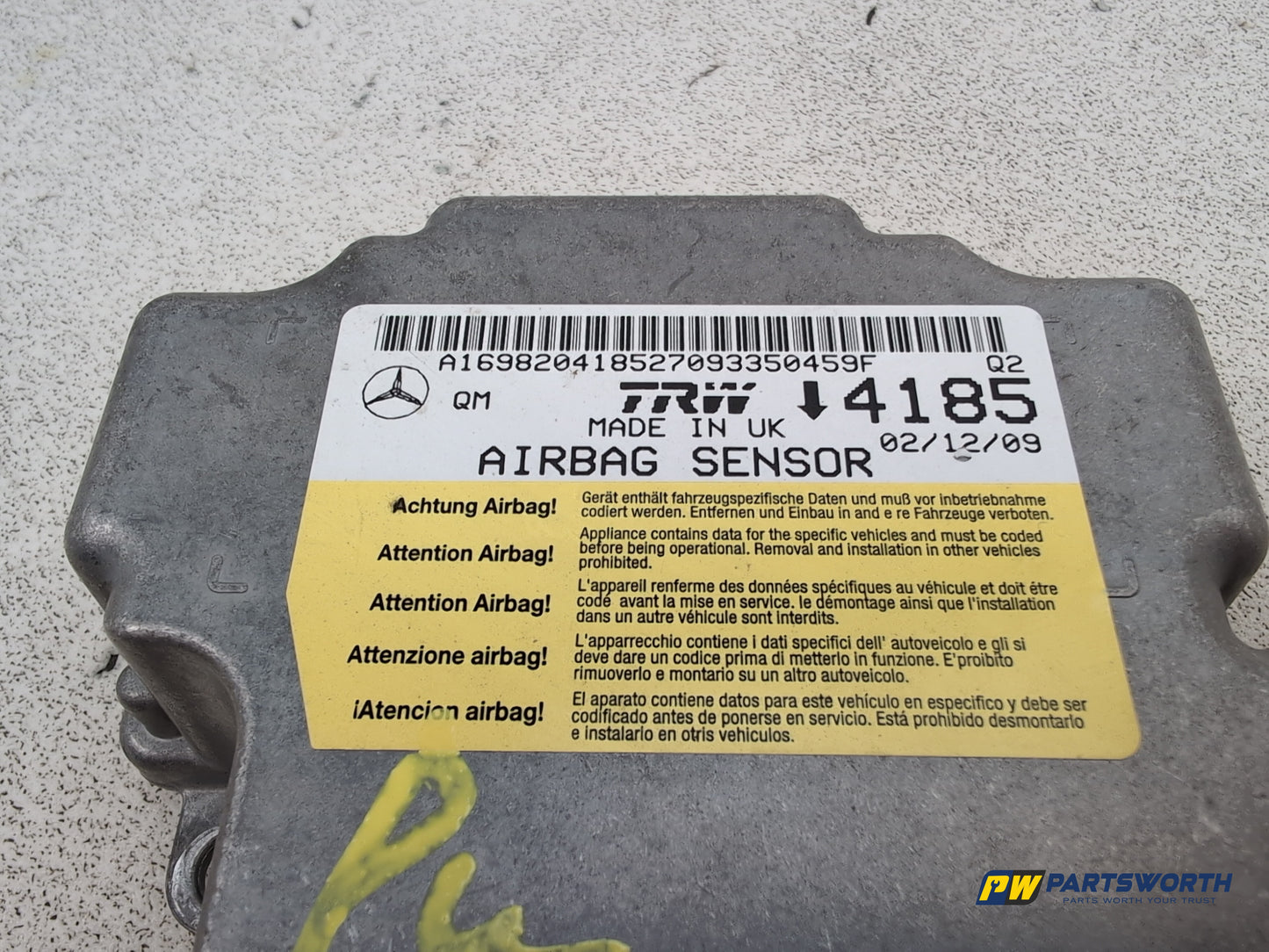 Mercedes-Benz B200 B-Class W245 2.0l Diesel Airbag Ecu Module A169820485 - photo 3