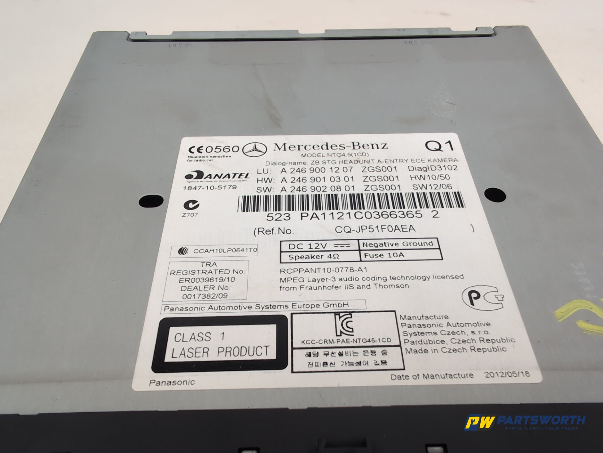 Mercedes-Benz B180 B-Class W246 Radio Cd Player Head Unit A2469001207 2011-2018 - photo 3