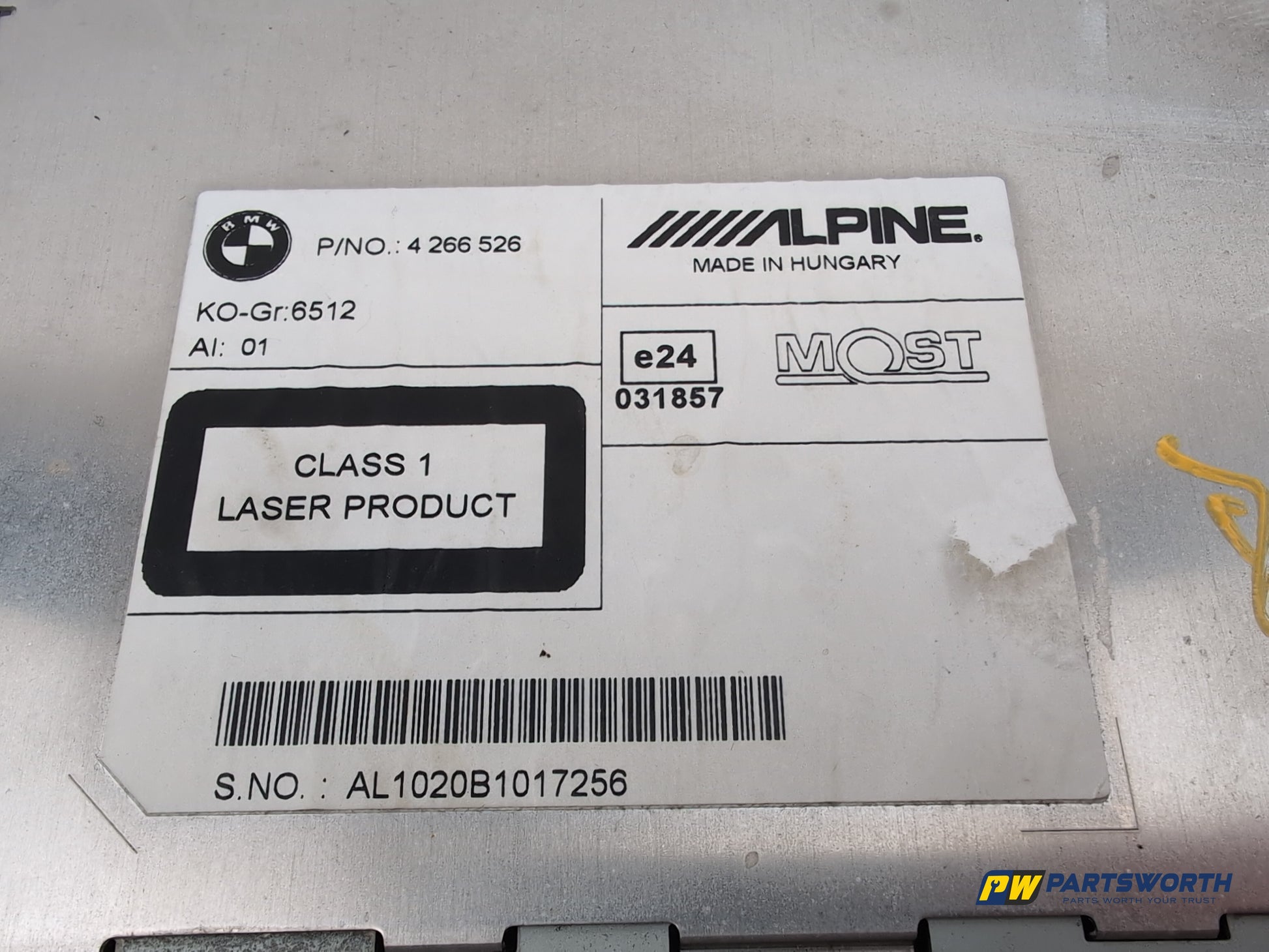 Bmw 5 Series 520d Se Auto F10 Alpine Head Unit Cd Player 4266526 2010-2017 - photo 3