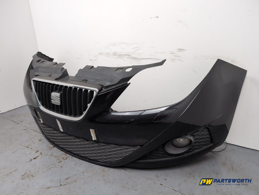 Seat Ibiza Estate Front Bumper With Washers Black Lz9y 2010-2011 - photo 2