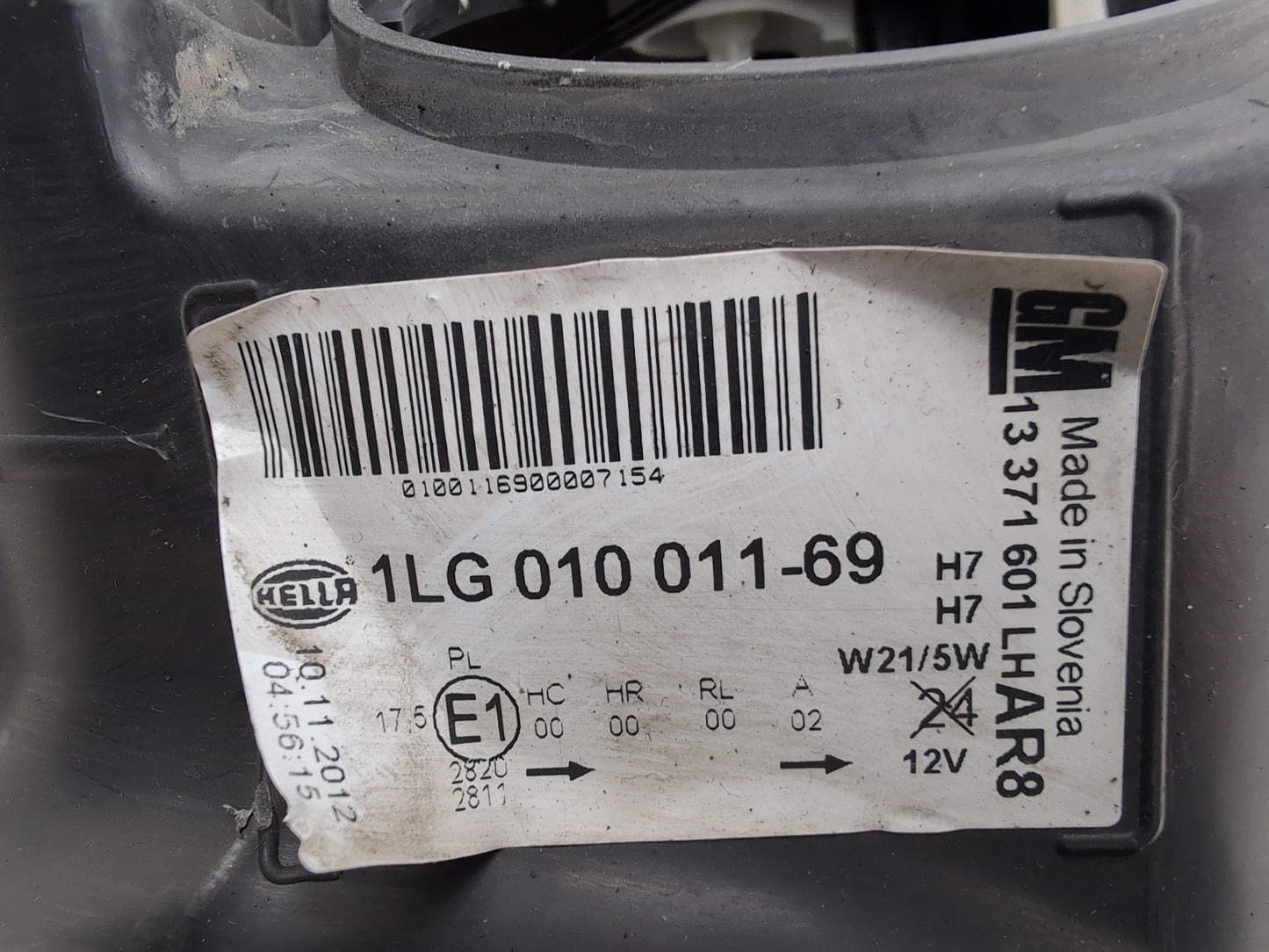 Vauxhall Astra J 2009-15 Lh Left Headlight Passenger 1lg01001169 Oem - photo 8