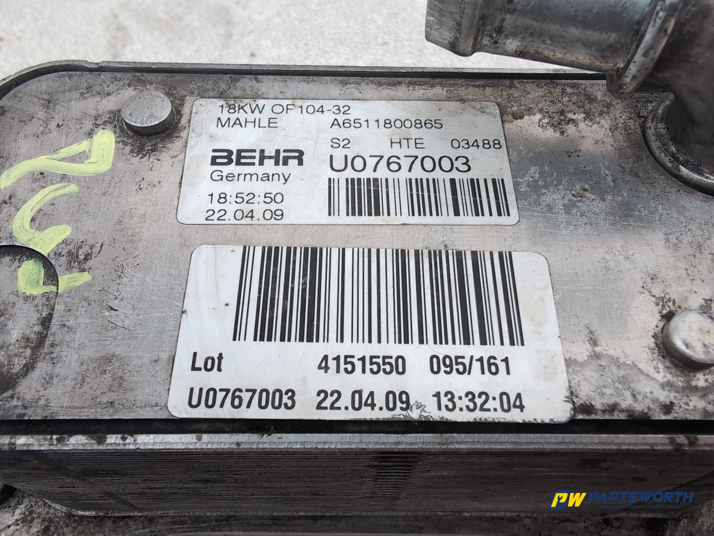 Mercedes-Benz E220 E-Class W212 Engine Oil Cooler A6511800865 2009-2016 - photo 9
