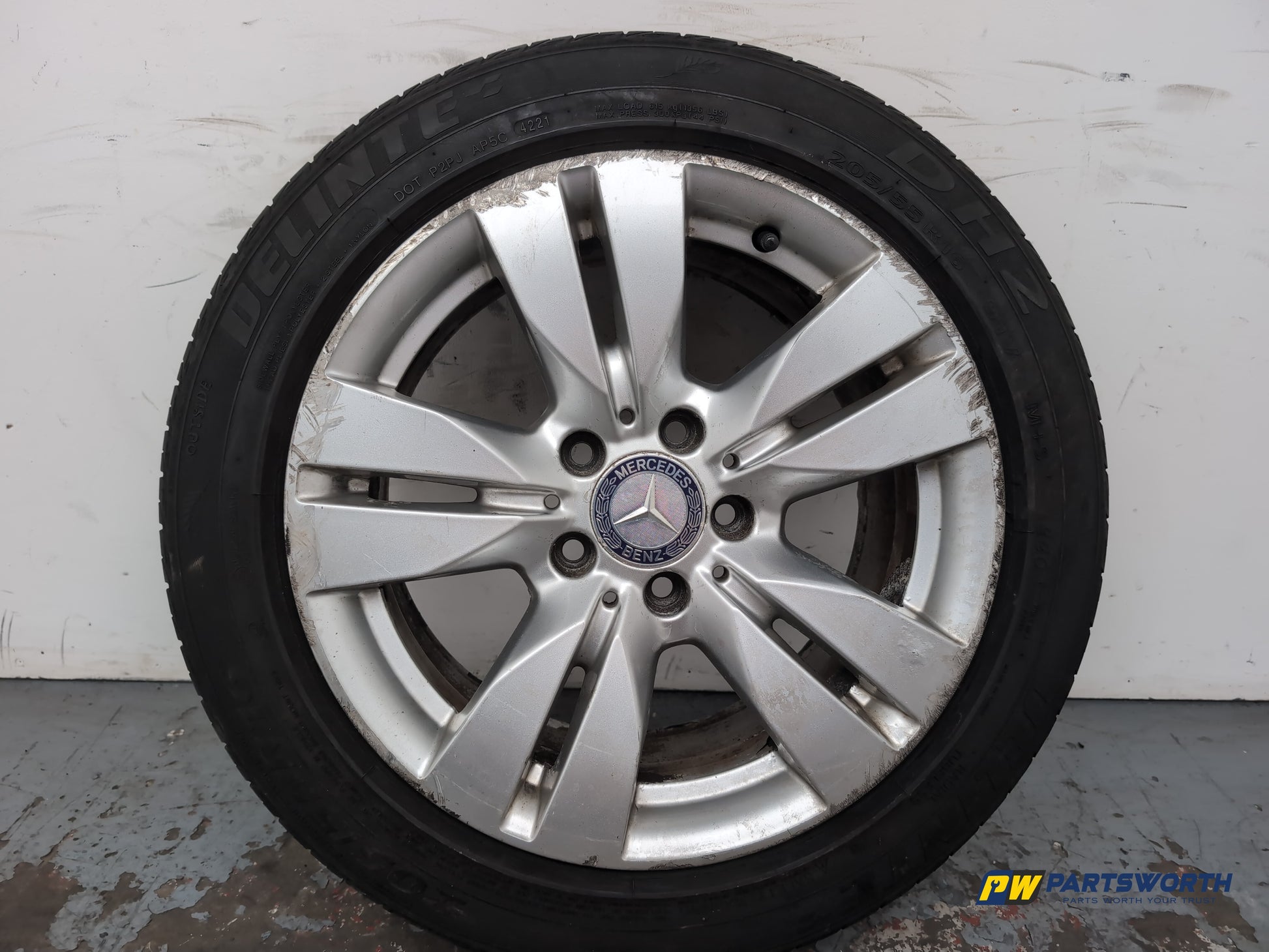 Mercedes-Benz E220 E-Class W212 Wheel With Tyre 205/55 R16 A2124010202 - photo 2
