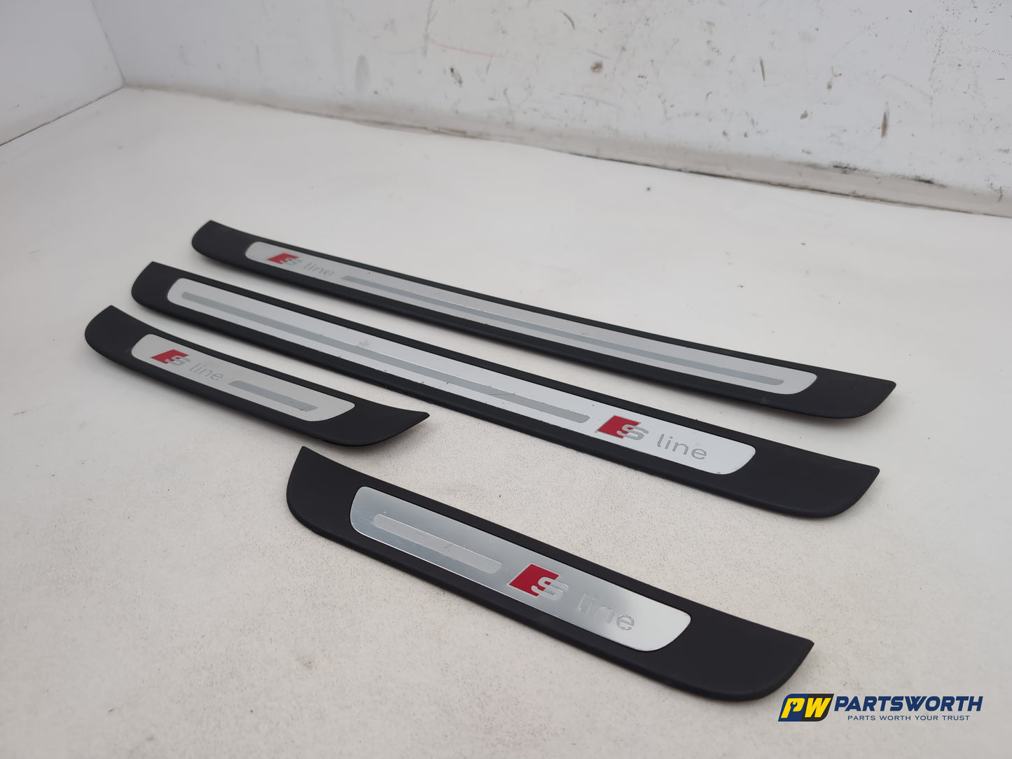 Audi A6 S Line Black Door Sill Trim Plate Set Front And Back 4g0853373 2011-2018 - photo 2