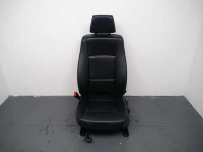 Bmw X1 E84 Front Seat Left N/S Leather Passenger Nevada Black Piping Gray Brown