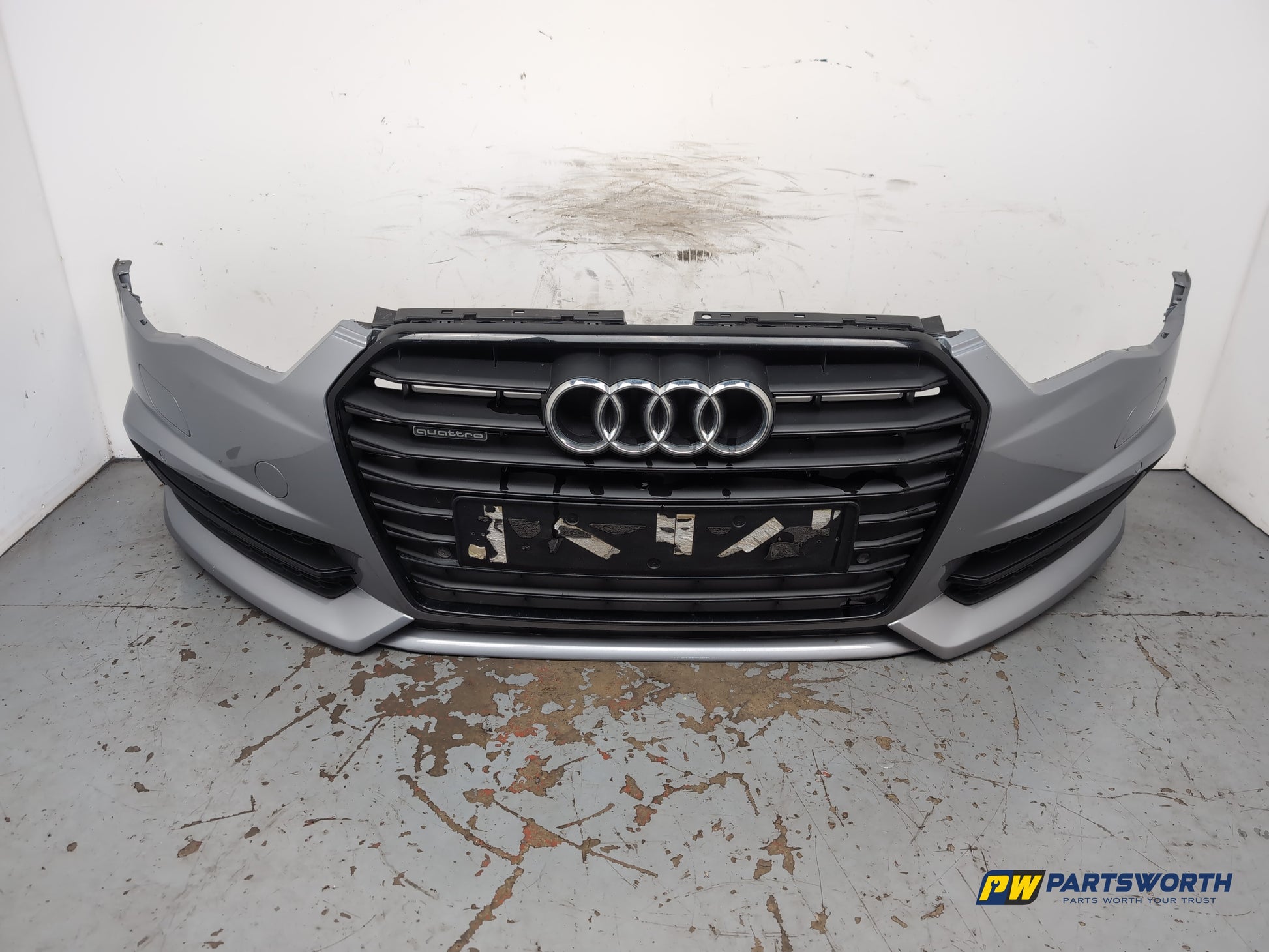 Audi A6 S Line Black Ed Tdi Saloon Complete Front Bumper Grey Lx7p 2014-2018