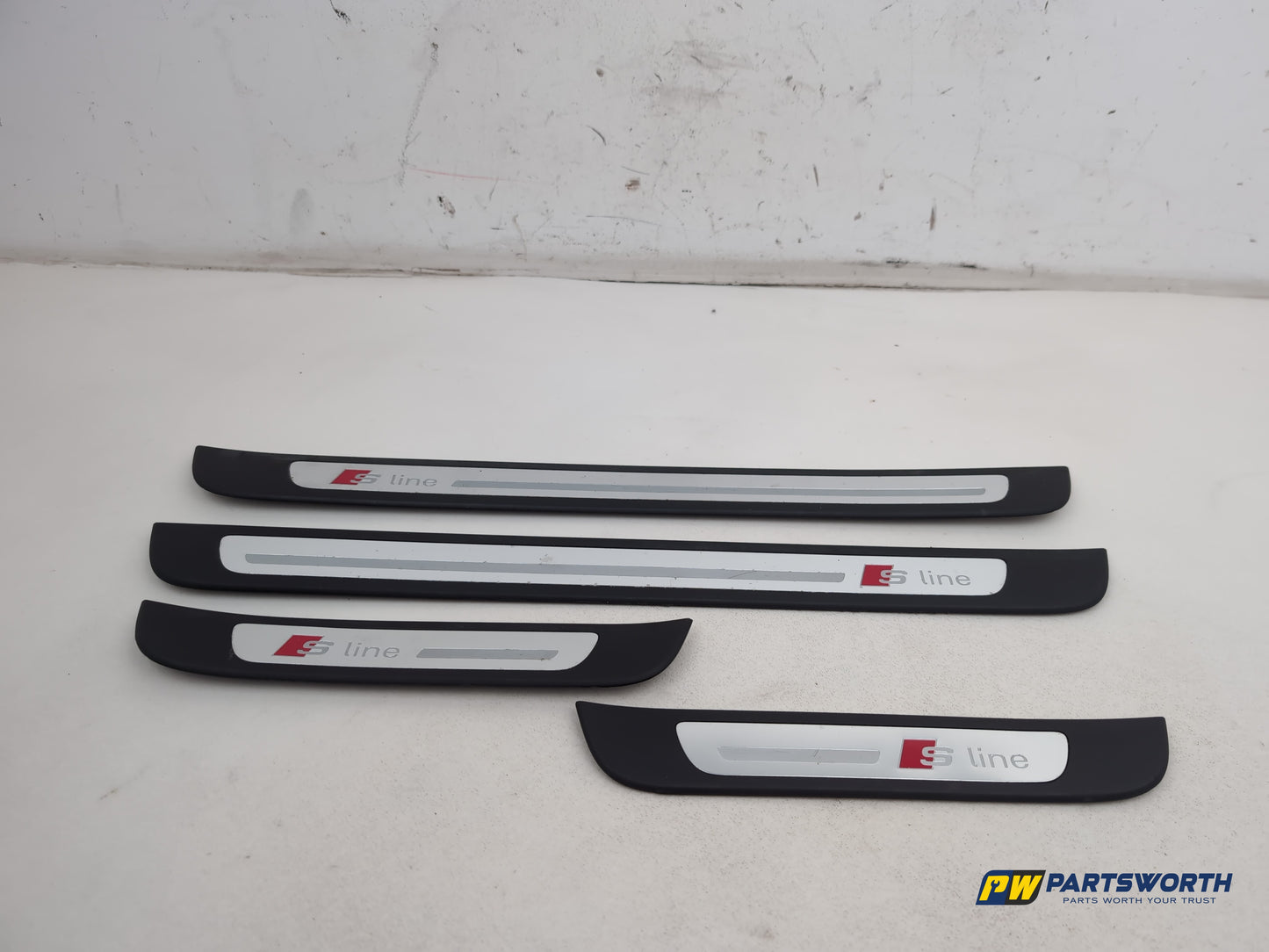 Audi A6 S Line Black Door Sill Trim Plate Set Front And Back 4g0853373 2011-2018 - photo 9