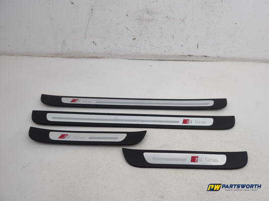 Audi A6 S Line Black Door Sill Trim Plate Set Front And Back 4g0853373 2011-2018