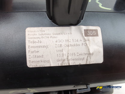 Audi A6 S Line Black Ed Tdi Quat Centre Console Cup Holder 4g0862534 2011-2018 - photo 4
