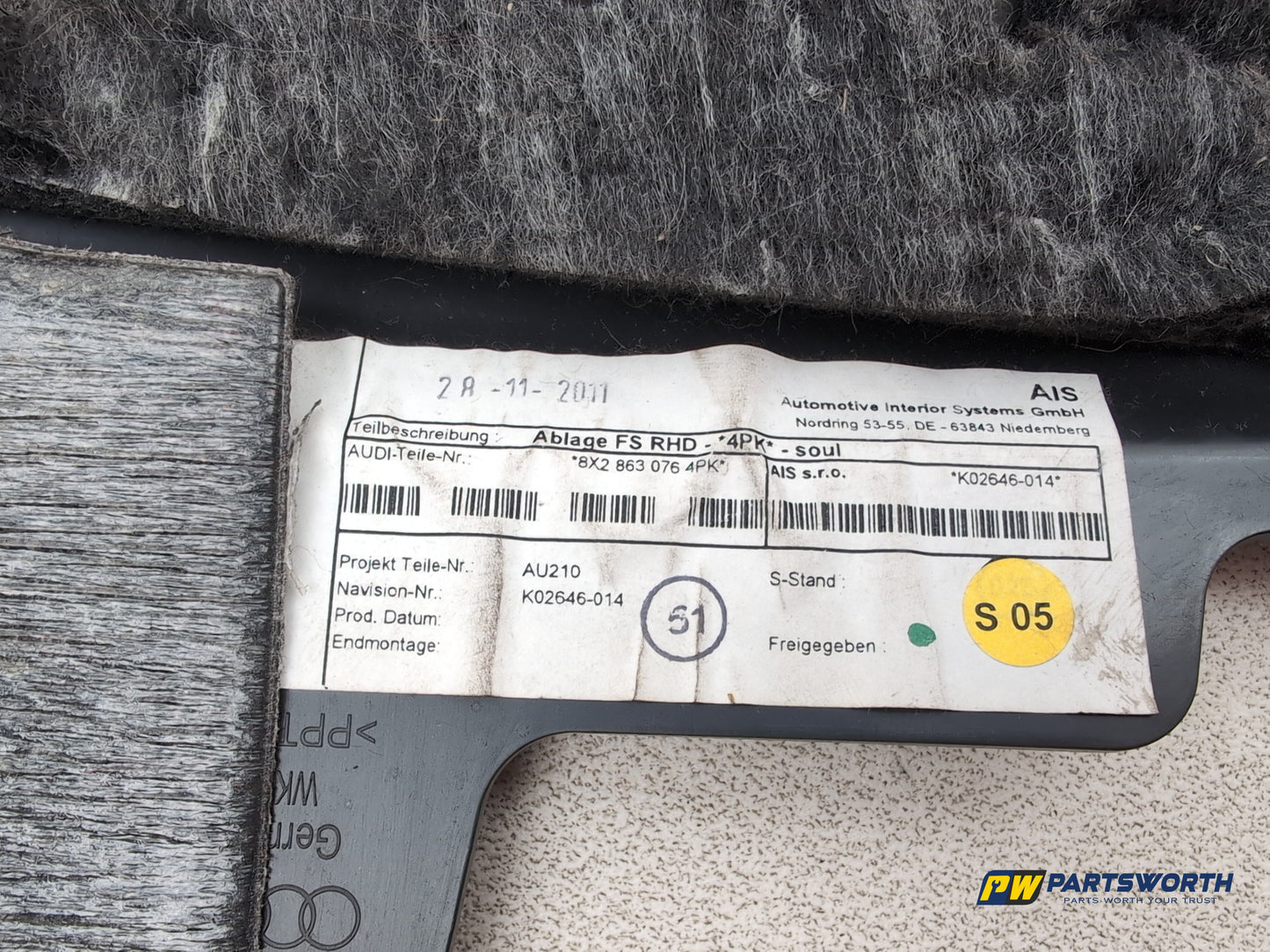 Audi A1 Contrast Edition Trim Cover Panel Lower Dashboard 8x2863076 2010-2012 - photo 6