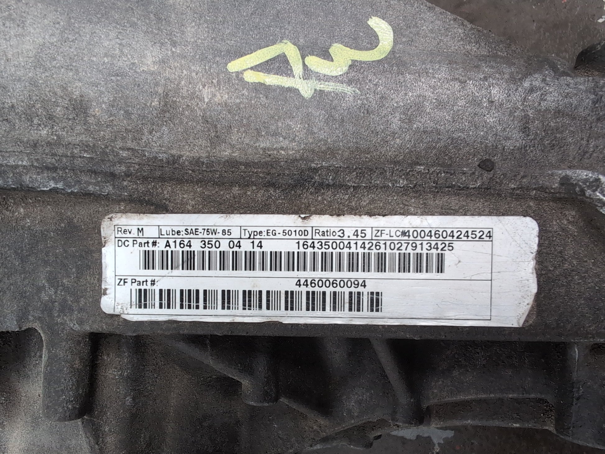 Mercedes-Benz Ml350 Spt Cdi Blueef-Cy Differential Rear A1643500414 2009-2011 - photo 6
