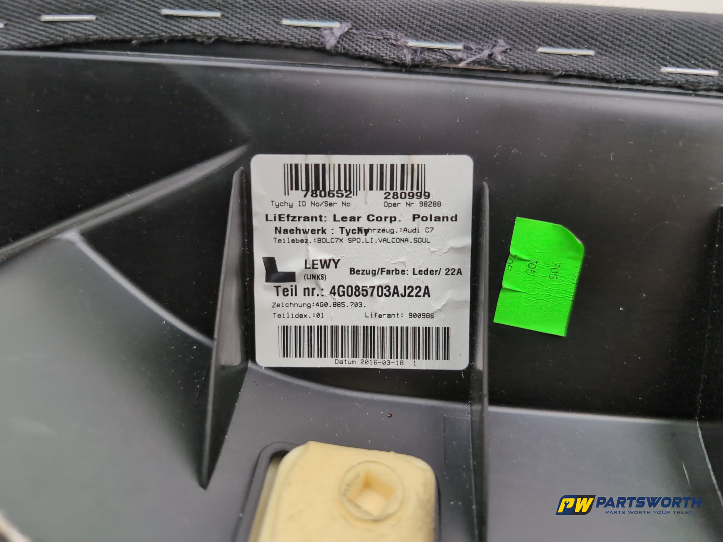 Audi A6 S Line Black Ed Tdi Quat Rear Left Seat Cover Trim 4g085703aj 2011-2018 - photo 6
