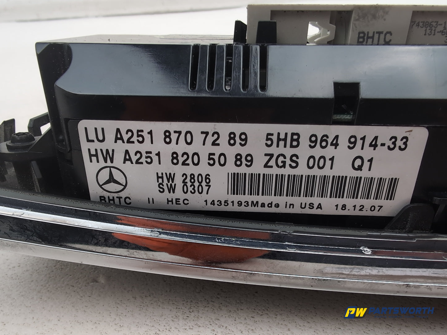 Mercedes R320 R-Class W251 Heater Control Assembly A2518205089 2006-2013 - photo 6