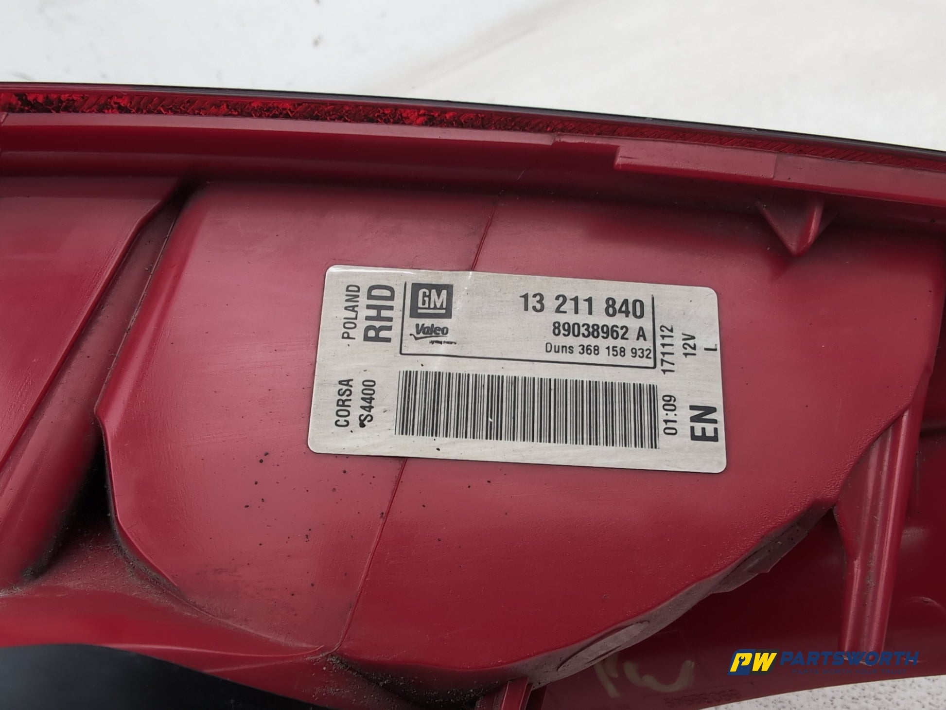 Vauxhall Corsa Se Lamp Assembly Rear Rh Driver Side 13211840 2006-2014 - photo 5