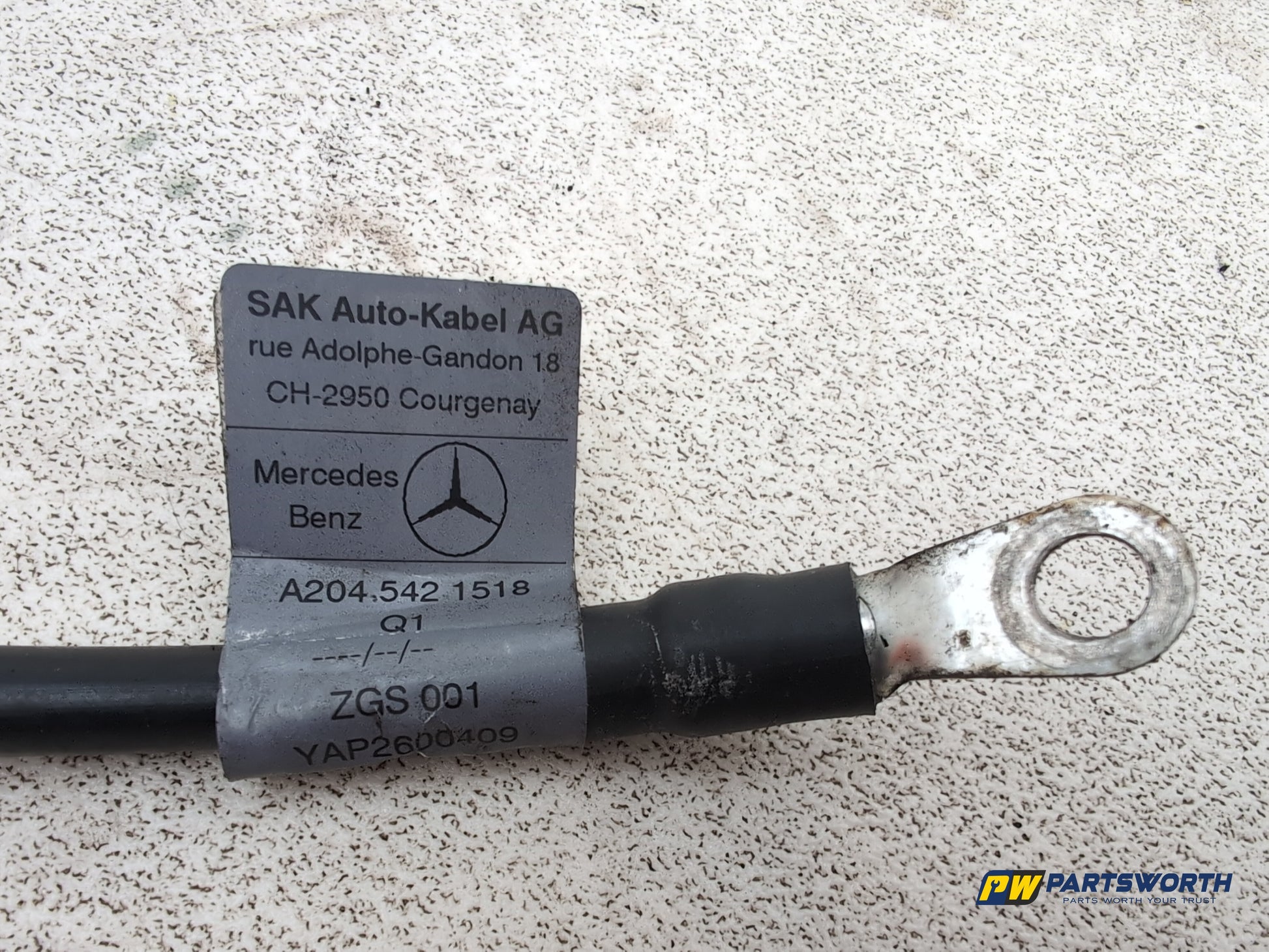 Mercedes-Benz E220 E-Class W212 Negative Battery Terminal Cable A2045421518 - photo 5